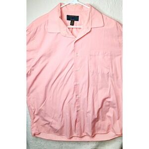 Alexander Julian Colours Men's Dress Shirt Pink Solid Pocket 17-17.5 34/35